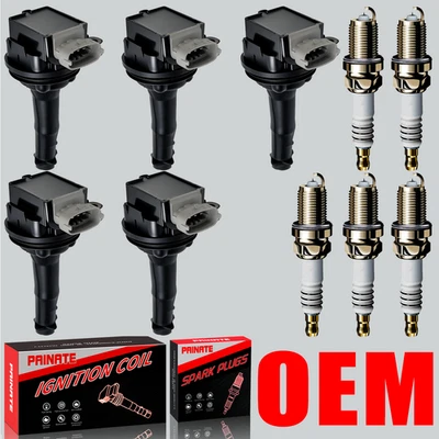 Brand 5X OEM Ignition Coil & Iridium Spark Plugs For Volvo C30 C70 S40 S60 UF517 - image 1 of 4