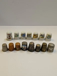 VTG Lot Of 15 Various Mixed Thimbles - Picture 1 of 18