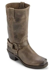 FRYE Harness 12R Riding Oil Leder eckige Zehenpartie Motorrad Damen Stiefel US10M - braun - Bild 1 von 13