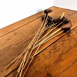 Wood Seed Pods W/Stem (11x) For Floral Arrangements Vases Decor MCM - Picture 1 of 10