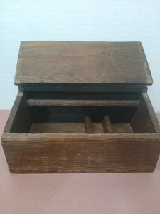Primitive,Rustic Wood Storage Box ,school Writing, Tool Carpenter Box  - Picture 1 of 15