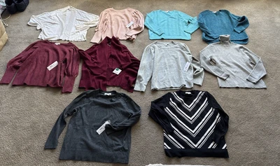 NUEVO Suéteres Liz Claiborne Talla PXL Elige Blanco, Rosa, Borgoña, Negro, Plateado, Aqua Foto 1 de 4