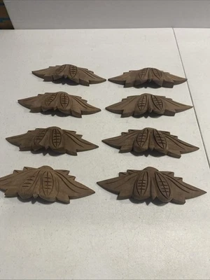 Vintage Drawer Pulls Antique Wooden Cabinet Handles Set Of 8 - Image 1 of 4