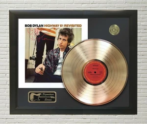 Bob Dylan Framed Black wood Reproduction Signature Gold LP Display - Picture 1 of 5