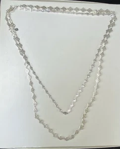 SPLENDIDA COLLANA LUNGA tono argento stella e punti - Foto 1 di 3