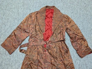 robe vintage ORIENTAL chinoise japonaise SOIE XS homme années 60 smoking jacket 36 - Photo 1/11
