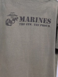 Marines Mens Green. T Shirt Size. L Stretchy Grunge. - Picture 1 of 5
