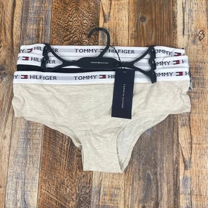 Tommy Hilfiger Women's Medium Gray Black Tan Polyester Underwear Panties 3PK - Picture 1 of 12