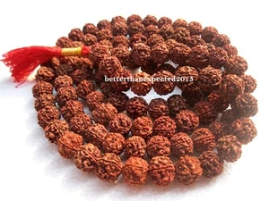 20 MM 5 MUKHI RUDRAKSHA CARA RUDRAKSH MALA NEPAL 109 CUENTAS ORACIÓN YOGA-ENERGIZADO - Imagen 1 de 3
