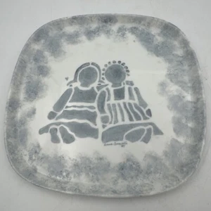 VTG Ceramic Southwest Art Plate Hand Painted Signed “Donna Cecearelli” 8” - Picture 1 of 4