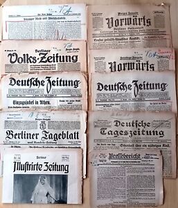 1920 Konvolut div. alter Zeitungen u.a. Deutsche- Volks-  Zeitung,  Vorwärts... 