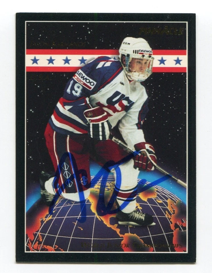 1994 Pinnacle Jason Karmanos Signed Card Hockey Autograph NHL AUTO #494 USA - Image 1 of 2