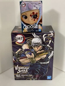 Demon Slayer Figure Tengen Uzui VIBRATION STARS Qposket 2Pcs set pair NEW - Picture 1 of 10
