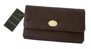 Wilson Leather Dark Brown Wallet with Silver Tone #64100, NWT - Picture 1 of 14
