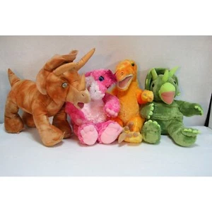 Build a Bear Dinosaur LOT Brown & Green Triceratop Yellow T-Rex Pink Apotosaurus - Picture 1 of 4