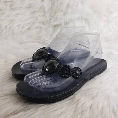 KENNETH COLE REACTION Landing Glam Black Slide On Casual Sandals Womens Sz US 6M - Image 1 of 4