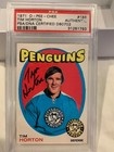1971-72 O-Pee-Chee Tim Horton Autographed Signed Penguins Card POP 1