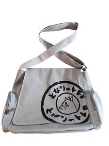 Studio Ghibli My Neighbor Totoro Light Grey Crossbody Messenger Tote Bag Purse - Picture 1 of 9