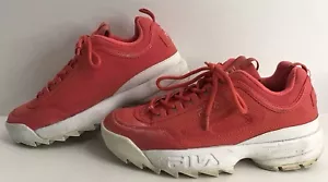 Fila Disruptor II grosso corallo rosa arancione donna passeggio casual taglia USA 9,5 - Foto 1 di 10