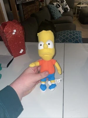 Плюшевая мягкая игрушка The Simpsons Bart Simpson Nanco 12 дюймов красная рубашка синие короткие туфли - Изображение 1 из 4
