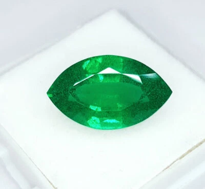 Piedra preciosa suelta esmeralda verde colombiana natural de 10,72 quilates certificada forma marquesa Foto 1 de 4