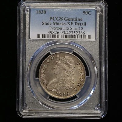 1830 CAPPED BUST HALF DOLLAR XF DETAILS PCGS CERTIFIED COIN - Image 1 of 2
