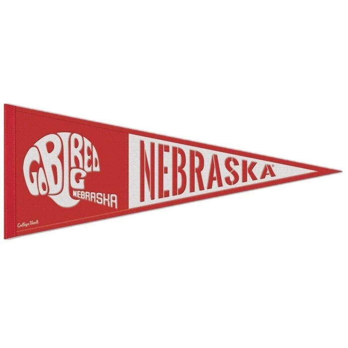 Nebraska Cornhuskers Throwback NCAA Embroidered Wool 13" X 32" Pennant - Image 1 of 1