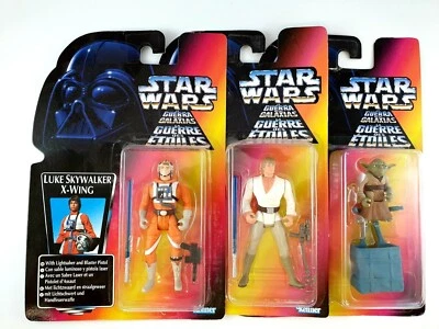 Star Wars Poder de la Fuerza Rojo Tri Logo Kenner 1996 Sin usar, en caja Yoda & Luke Skywalker Foto 1 de 4