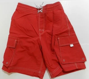 Youth Lands End Lined Swim Trunks Size 10H-12H husky Red NWT (nn17) - Picture 1 of 4