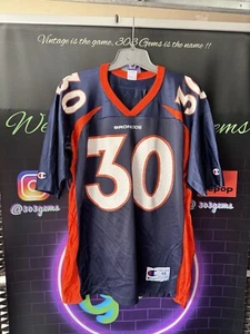 Vintage CHAMPION Denver Broncos #30 Terrell Davis CLEAN NFL Football Jersey 48 - Picture 1 of 5
