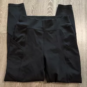 Pop Fit Womes Black Leggings Stretch Athletic Wear Casual Medium - Picture 1 of 5