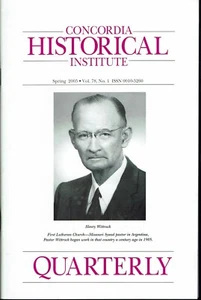 Concordia Historical Institute Journal 05 Wittrock Argentina Scot NY Slavery - Picture 1 of 1