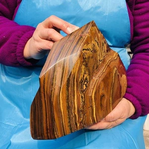 Pietra occhio di tigre naturale 11,20 libbre cristallo quarzo grezzo esemplare lucido - Foto 1 di 16