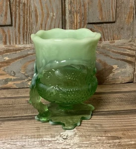 Mosser Glass Eye Winker Acorn Spooner Green Opalescent - Picture 1 of 9