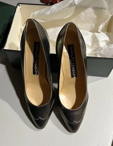 MAUD FRIZON Paris Burnished Gold Metallic Leather Pumps Heels Shoes 36 / 6 NOS - Picture 1 of 10