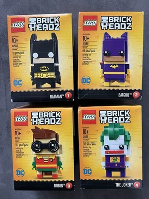 LEGO 4 Brickheadz 41585 41586 41587 41588 Batman Robin Batgirl Joker Completo Foto 1 de 4