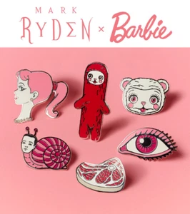 MARK RYDEN x BARBIE Enamel Pins Set LIMITED EDITION Mattel Creations NEW Sealed - Picture 1 of 10