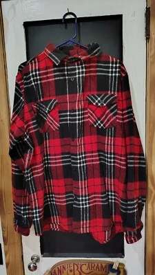 mens Original deluxe supply red plaid heavier work wear shirt size XL - Image 1 of 4