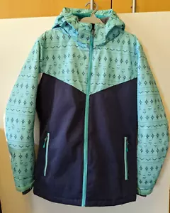 As NEW - Stylish Blue Aqua & Navy Ski Jacket by Crane - Size 14 - Worn Once - Picture 1 of 8