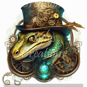 Rice Paper  - Steampunk Lizard (Style 4), A4 or A5 Decoupage, Scrapbooking