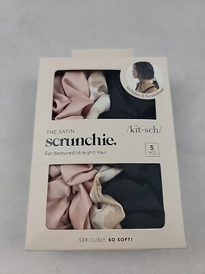 Kitsch Satin Hair Scrunchies Women/Teen 5 Pack Lightweight & Creaseless Multi - Image 1 of 3