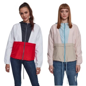 Urban Classics Ladies 3-Tone Oversize Windbreaker Jacket Transition Jacket - Picture 1 of 24