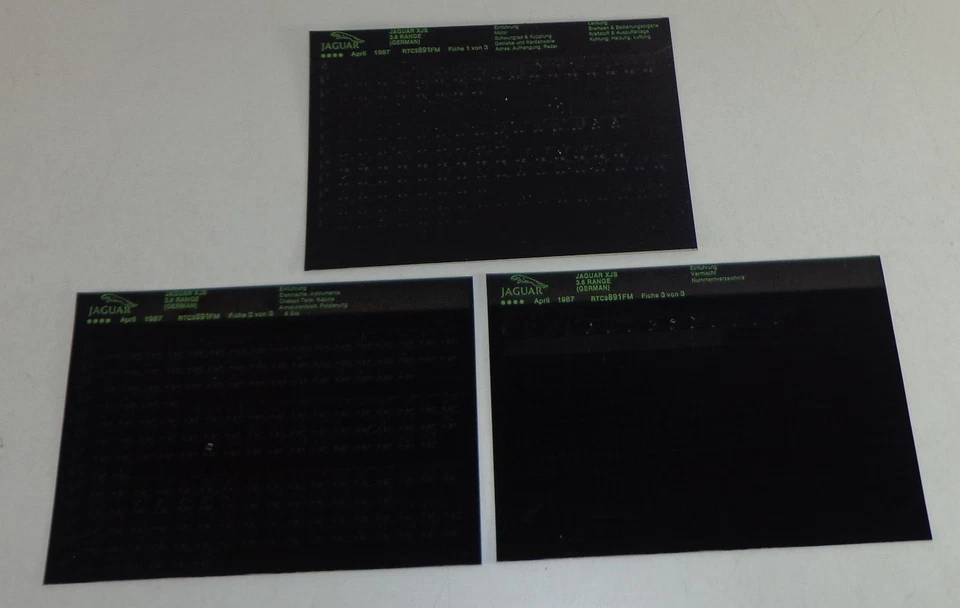Catalogo Parti Microfiche Jaguar XJS 3.6 Aggiornato 04/1987 - Immagine 1 di 1