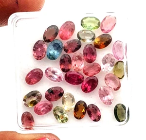 12 CT Natural Multi Tourmaline Oval Cut Loose Gemstone Lot 31 Pcs 4*6 MM - Bild 1 von 5