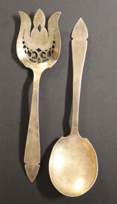 19th Century Sterling Serving Set Handcrafted 8" 118g - Image 1 of 4