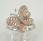 Lab Created Diamond Round Cut 2.12Ct Women's Butterfly Ring 14K White Gold Over