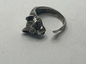 Vintage Boma Sterling Silver 925 Kitty Cat Wrap Around Ring size 5 - Picture 1 of 5