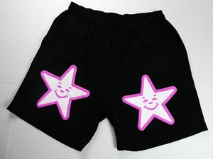 Pantalones cortos de sudadera Asspizza Puff Print Star 2023, negros/rosados/blancos, talla grande (L) RAROS - Imagen 1 de 13