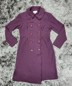 Talbots Coat Womens 2 Petite Red Maroon Nylon Long Sleeve Double Breasted - Picture 1 of 14