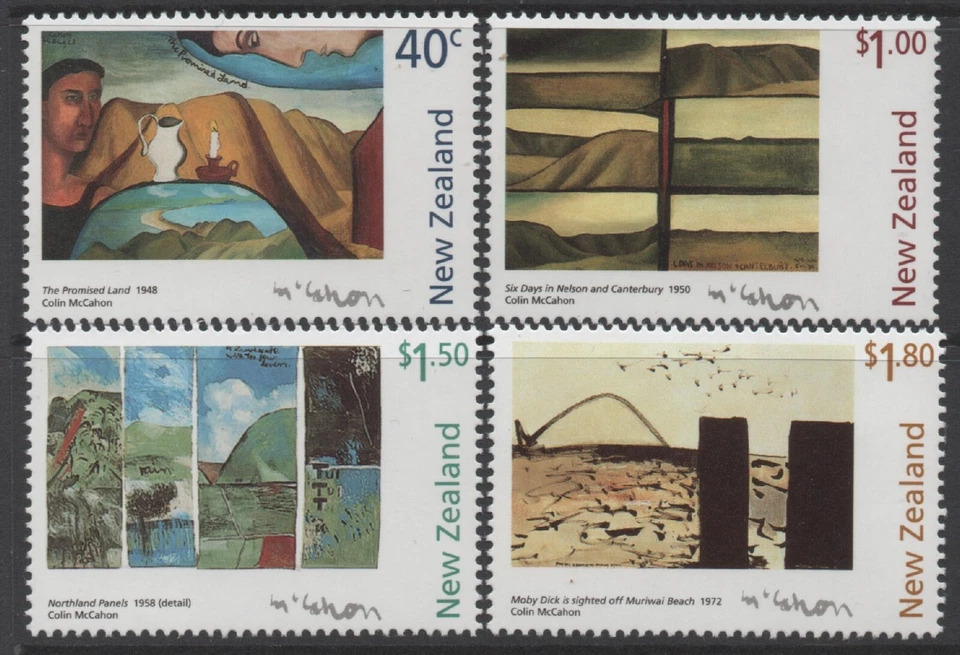 Nueva Zelanda 1997 Pinturas de Colin McCahon Juego de 4 MUH Foto 1 de 1